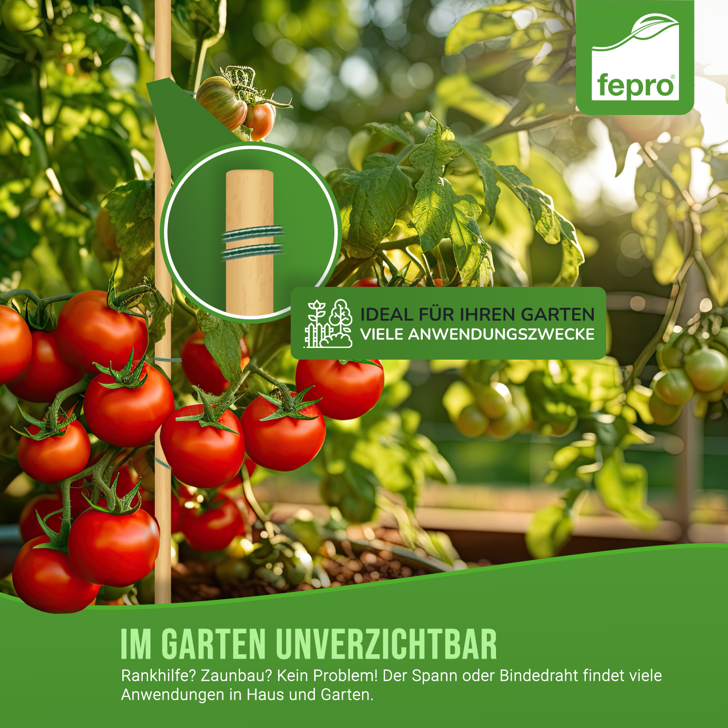 Fepro® Spanndraht Bindedraht Draht Basteldraht Maschendraht Zaundraht Drahtring