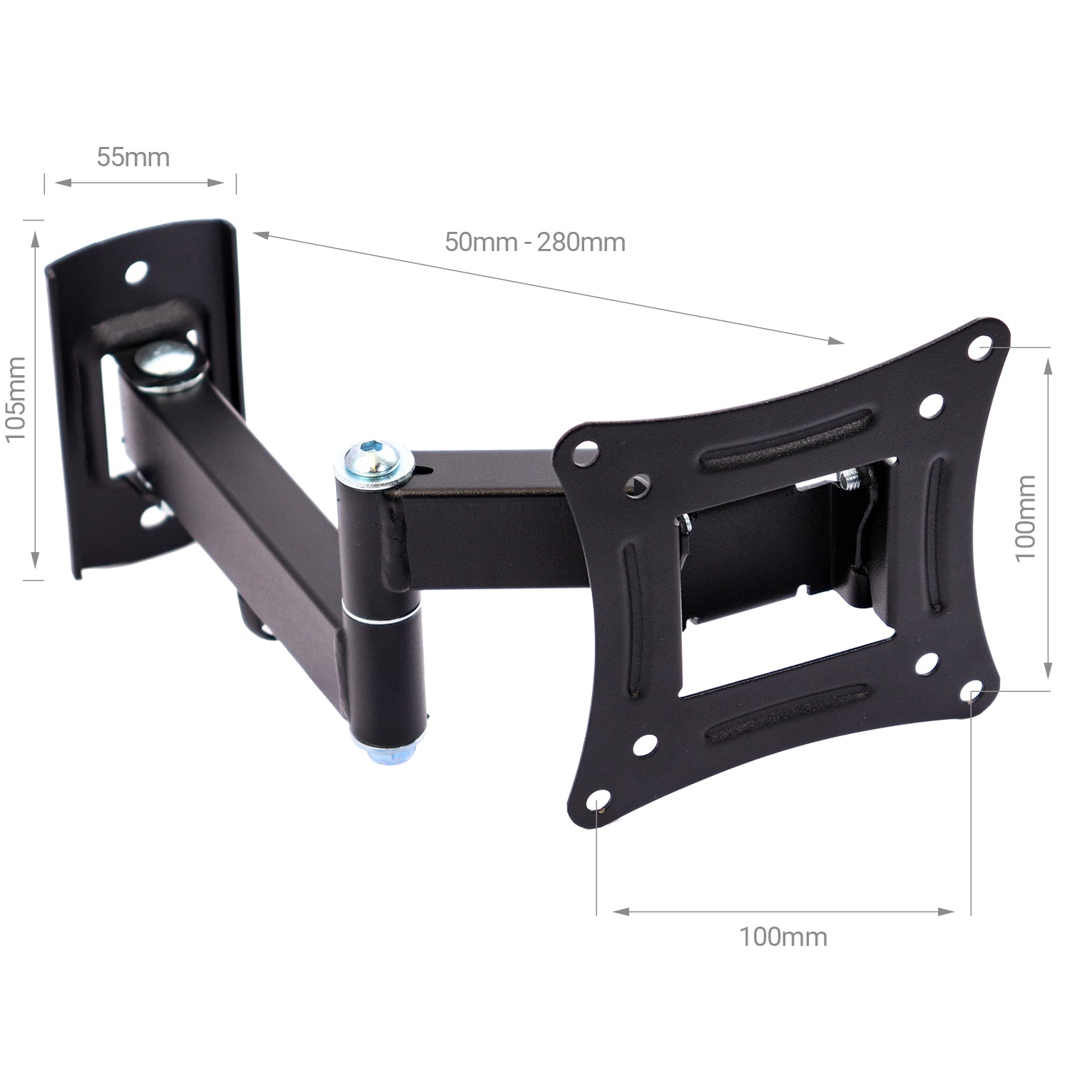 Belko® TV Wandhalterung, VESA max 100x100mm. Wandabstand: 50-280mm, für 14" - 32"
