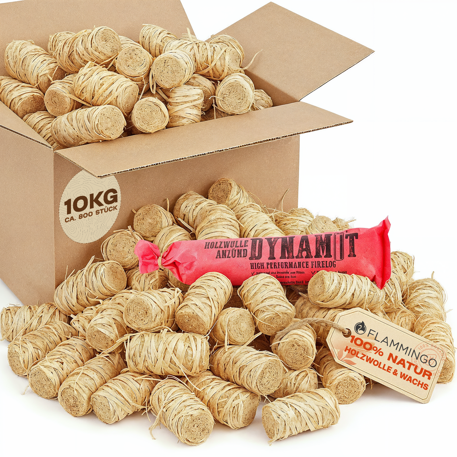 Flammingo® Holzwolle Anzünder (Menge wählbar)