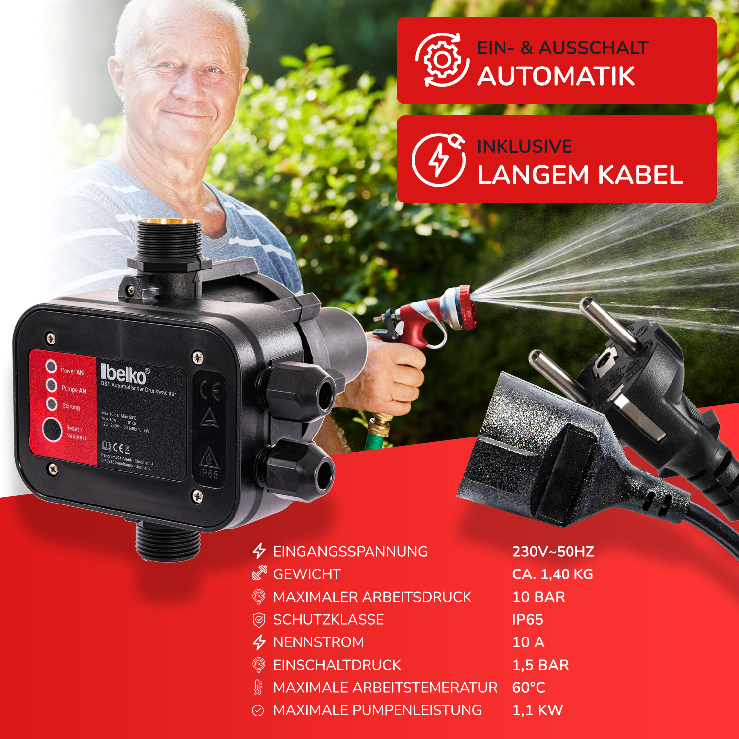 Belko® Druckschalter Druckwächter Pumpensteuerung (Modell wählbar)