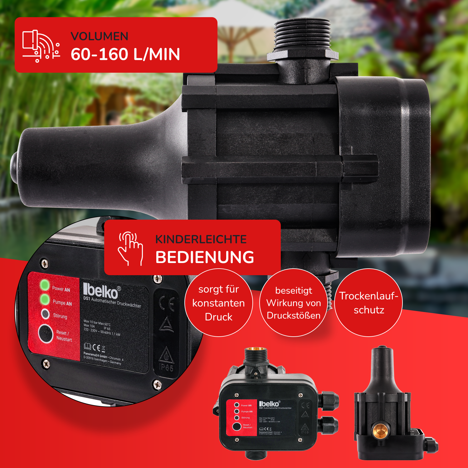 Belko® Druckschalter Druckwächter Pumpensteuerung (Modell wählbar)