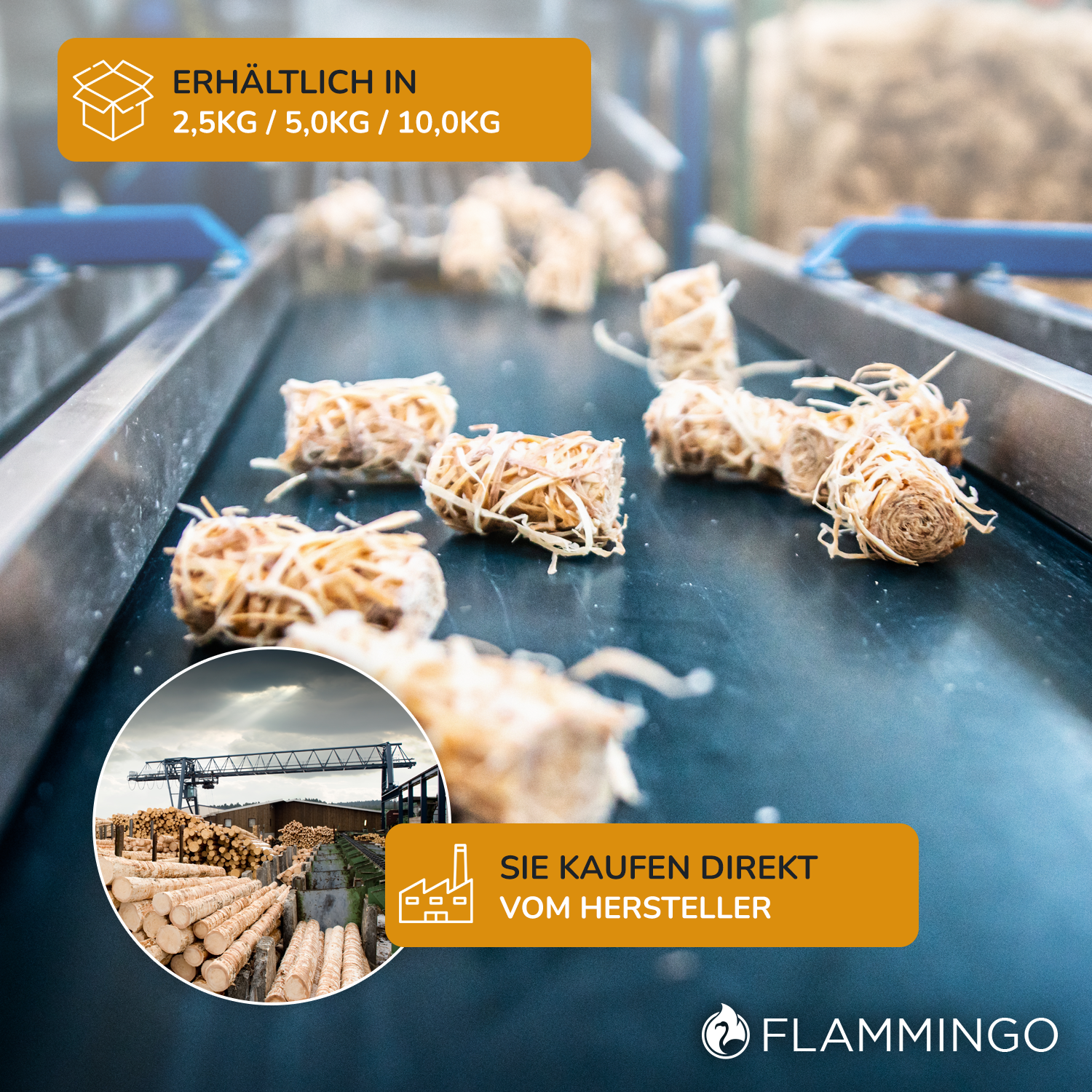 Flammingo® Holzwolle Anzünder (Menge wählbar)