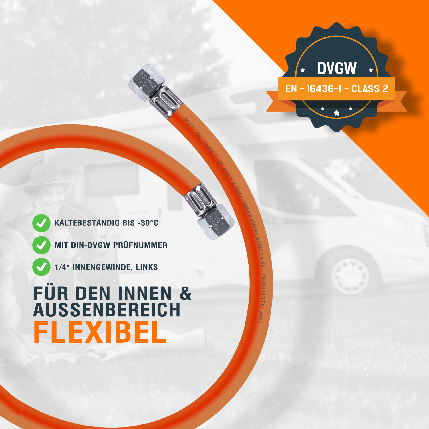 P24® Propangasschläuche & Druckminderer 50bmar (Längen & Sets wählbar)