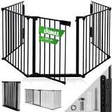 P24® Kaminschutzgitter 300cm x 75cm, schwarz