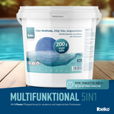 Belko® Chlor Multitabs 5 in 1, 200g Tabs - 5 kg Eimer