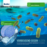 Belko® Chlor MultiTabs 5 in 1, 20 g Multifunktionstablette, langsamlöslich Langzeitdesinfektion Algenvernichtung Trübungsentfernung Chlorstabilisierung Härtestabilisator - ideal für Pools bis 20m³