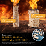 Flammingo® 12 kg Kamin-Anzünder Set, bestehend aus 8kg Holzwolleanzünder und 4kg Anzündsticks - aus Holzwolle und Wachs, ideal für Kamin, Ofen, Grill UVM.