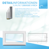 P24® Kellerfenster Kunststofffenster 3-fach 60mm Slimline, weiß