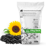 Fepro® Sonnenblumenkerne schwarz, 25 kg - ganzähriges Wildvogelfutter, ideal für kleine Vögel, Vogelfutter für Gartenvögel