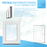 P24® Kellerfenster Kunststofffenster 2-fach 70mm Proline, weiß
