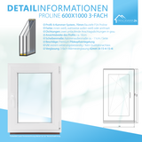 P24® Kellerfenster Kunststofffenster 3-fach 70mm Proline, weiß