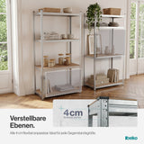 Belko® Schwerlastregal C113, 160x80x40 cm, 4 Böden, 80kg Tragkraft pro Boden, verzinkt - Lagerregal, Steckregal