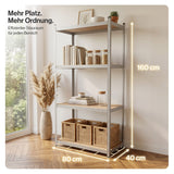 Belko® Schwerlastregal C113, 160x80x40 cm, 4 Böden, 80kg Tragkraft pro Boden, verzinkt - Lagerregal, Steckregal