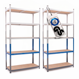 Belko® Schwerlastregal C114 Doppelpack, 180x90x40 cm, 5 Böden, 175kg Tragkraft pro Boden, (Farbe wählbar) - Lagerregal, Steckregal
