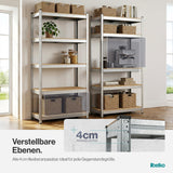 Belko® Schwerlastregal C114, 180x90x40 cm, 5 Böden, 175kg Tragkraft pro Boden, (Farbe wählbar) - Lagerregal, Steckregal