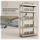 Belko® Schwerlastregal C114, 180x90x40 cm, 5 Böden, 175kg Tragkraft pro Boden, (Farbe wählbar) - Lagerregal, Steckregal