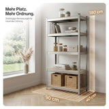 Belko® Schwerlastregal C114, 180x90x40 cm, 5 Böden, 175kg Tragkraft pro Boden, (Farbe wählbar) - Lagerregal, Steckregal