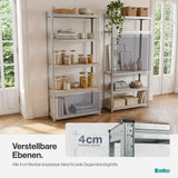 Belko® Schwerlastregal C115, 170x80x30 cm, 5 Böden, 70kg Tragkraft pro Boden, verzinkt - Lagerregal, Steckregal