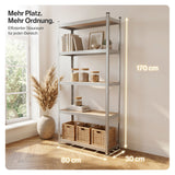 Belko® Schwerlastregal C115, 170x80x30 cm, 5 Böden, 70kg Tragkraft pro Boden, verzinkt - Lagerregal, Steckregal