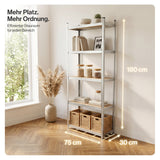 Belko® Schwerlastregal C120, 180x75x30 cm, 5 Böden, 70kg Tragkraft pro Boden, verzinkt - Lagerregal, Steckregal