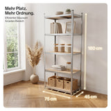 Belko® Schwerlastregal C121, 180x75x45 cm, 5 Böden, 175kg Tragkraft pro Boden, verzinkt - Lagerregal, Steckregal