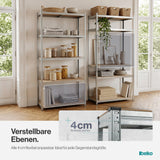 Belko® Schwerlastregal C224, 200x100x60 cm, 5 Böden, 180kg Tragkraft pro Boden, (Farbe wählbar) - Lagerregal, Steckregal