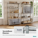 Belko® Schwerlastregal C226, 200x120x60 cm, 5 Böden, 180kg Tragkraft pro Boden, (Farbe wählbar) - Lagerregal, Steckregal