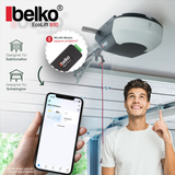 Belko® Garagentorantrieb EcoLift 800 für Schwing- & Roll-Tore bis 12m², inkl. 2 Fernbedienungen 433 Mhz, Kraft 800 N, Notentriegelung, Softstart-/Softstopp-Automatik, LED, Zyklenalarm uvm.