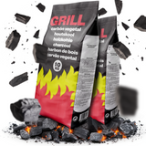 Flammingo® Grillkohle – 100% Natur-Holzkohle aus Hartholz – extra grob – lange Brenndauer – ideal für BBQ, Smoker & Grill