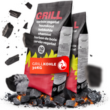 Flammingo® Grillkohle – 100% Natur-Holzkohle aus Hartholz – extra grob – lange Brenndauer – ideal für BBQ, Smoker & Grill