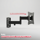 Belko® TV Wandhalterung, VESA max 100x100mm. Wandabstand: 50-280mm, für 14" - 34"