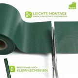 Fepro® PVC Sichtschutzstreifen für Doppelstabmattenzaun, inkl. Befestigungsclips (Farben & Längen wählbar)
