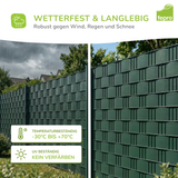 Fepro® PVC Sichtschutzstreifen für Doppelstabmattenzaun, inkl. Befestigungsclips (Farben & Längen wählbar)