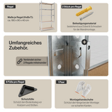 Belko® Schwerlastregal C114 Doppelpack, 180x90x40 cm, 5 Böden, 175kg Tragkraft pro Boden, (Farbe wählbar) - Lagerregal, Steckregal