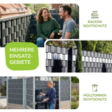 Fepro® PVC Sichtschutzstreifen für Doppelstabmattenzaun, inkl. Befestigungsclips (Farben & Längen wählbar)