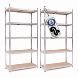 Belko® Schwerlastregal C114 Doppelpack, 180x90x40 cm, 5 Böden, 175kg Tragkraft pro Boden, (Farbe wählbar) - Lagerregal, Steckregal