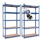 Belko® Schwerlastregal C114 Doppelpack, 180x90x40 cm, 5 Böden, 175kg Tragkraft pro Boden, (Farbe wählbar) - Lagerregal, Steckregal