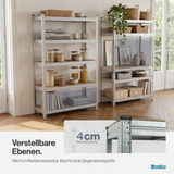 Belko® Schwerlastregal C112, 150x75x30 cm, 4 Böden, 125kg Tragkraft pro Boden, verzinkt - Lagerregal, Steckregal