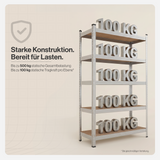 Belko® Schwerlastregal C112, 150x75x30 cm, 4 Böden, 125kg Tragkraft pro Boden, verzinkt - Lagerregal, Steckregal