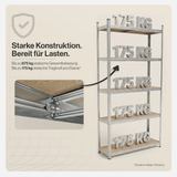 Belko® Schwerlastregal C117, 180x90x30 cm, 5 Böden, 175kg Tragkraft pro Boden, verzinkt - Lagerregal, Steckregal