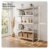 Belko® Schwerlastregal C112, 150x75x30 cm, 4 Böden, 125kg Tragkraft pro Boden, verzinkt - Lagerregal, Steckregal