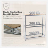 Belko® Reifenregal T110, 180x120x40 cm, für 8 Reifen mit Kantenschutz und Ablage, max. 200 kg Tragkraft, verzinkt
