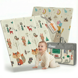 Kidimax® Krabbelmatte 180x200 cm Spielmatte Baby Faltbar wendbar Kindermatte
