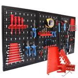 Belko® Werkzeugwand 120x60 cm | Metall Pegboard inkl. Haken & Regal | Werkstatt, Garage, Keller | alle Farben & Sets