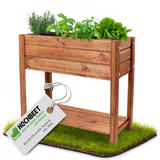 Fepro® Hochbeet aus Holz – 63L Pflanzkasten mit Ablage & Vlies, wetterfest für Garten, Balkon & Terrasse (80x75x36 cm)