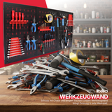 Belko® Werkzeugwand 120x60 cm | Metall Pegboard inkl. Haken & Regal | Werkstatt, Garage, Keller | alle Farben & Sets
