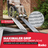 Belko® 2X Auffahrrampe 400kg Tragkraft | Verzinkter Stahl | Rutschfest perforiert | 23cm Breite | Klappbar / Nicht klappbar | PKW Motorrad Quad ATV Anhänger