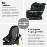 Kidimax® Ultima 360 i-Size Kindersitz 40–150cm (0–12 Jahre), drehbar, Isofix, Gruppe 0+/1/2/3 – verschiedene Farben