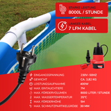 Belko® Schmutzwasserpumpe, 400W, 8000 l/h, 5m