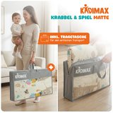 Kidimax® Krabbelmatte 180x200 cm Spielmatte Baby Faltbar wendbar Kindermatte